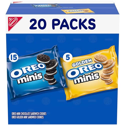 OREO Mini Mix Sandwich Cookies Variety Pack, 20 Snack Packs