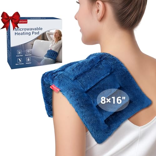 Comfytemp Microwave Heating Pad for Pain Relief, 8"x16" 2.18LB Hot Pack Moist Heat Relief for Neck Shoulder, Cramps, Muscle Ache, Warm Compress Relaxation Items for Women Men Seniors
