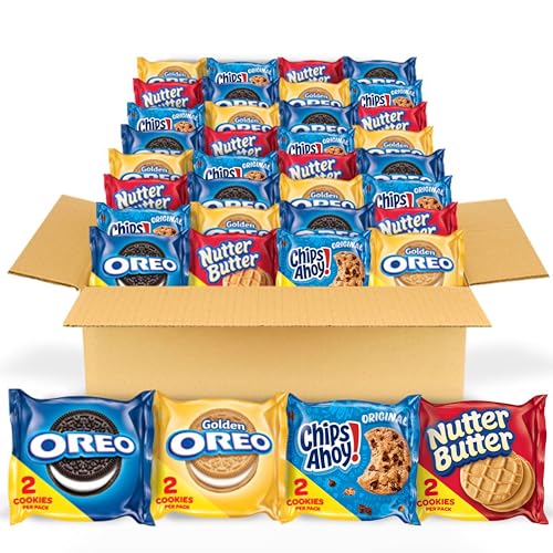 OREO Original, OREO Golden, CHIPS AHOY! & Nutter Butter Cookie Snacks Variety Pack, 56 Snack Packs (2 Cookies Per Pack)