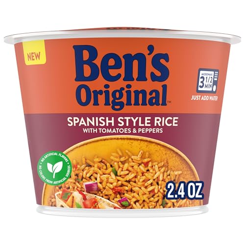 BEN'S ORIGINAL Spanish Style Rice Single Serve Cup, Snack or Side, Microwave in 3.5 Minutes, 2.4 oz (Pack of 8)