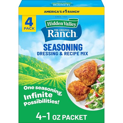 Hidden Valley Original Ranch Seasoning, Dressing and Recipe Mix, 1 Ounce Each, 4 Count (Package May Vary)