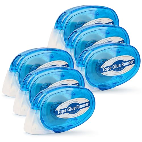 TMOL 6 Pack Scrapbook Tape, 26 Ft x 0.31 in Double Sided Tape Roller, Permanent Adhesive Tape Dispenser Runner, Photo-Safe Glue Tape Roller for Scrapbooking, Crafts and Arts Projects, Smooth & Clean