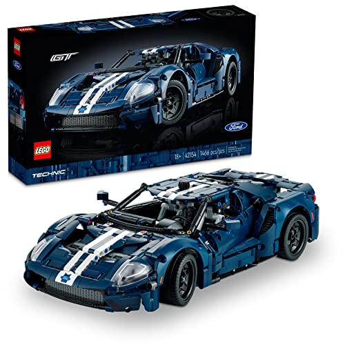 LEGO Technic 2022 Ford GT Building Set for Adults - Collectible Kit W/Authentic Features, Ages 18+ - 1:12 Scale - Gifts for Men & Women - Display as Bedroom or Home Decor - 42154
