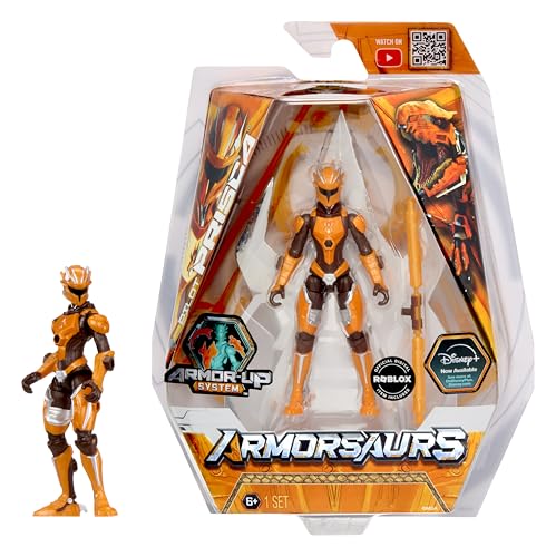 Armorsaurs Raptor Pilot (Prisca Silva) Action Figure Toy, 3.75-Inch Poseable Figure with Interchangeable Armor Pieces and Transforming Weapon, Kids, Boy, Girls, Ages 6+