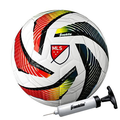 Franklin Sports MLS Tornado Kids Soccer Ball - Size 4 Youth Soccer Ball - Soft Cover - Great for Kids and Toddlers - Air Pump Included