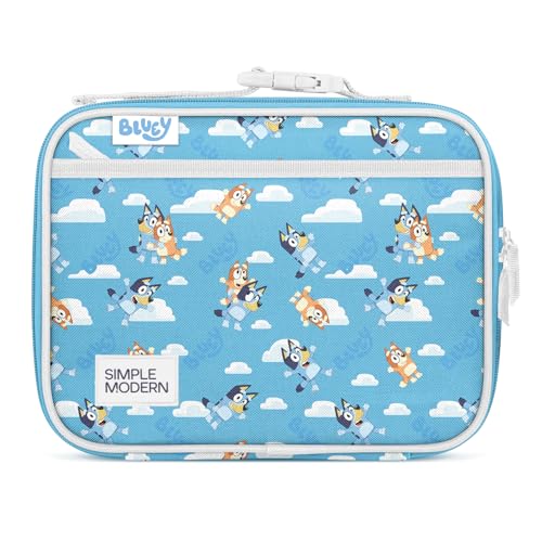 Simple Modern Bluey Kids Lunch Box for Toddler | Reusable Insulated Bag for Girls | Meal Containers for School with Exterior and Interior Pockets | Hadley Collection | Bluey Sky