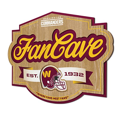 YouTheFan NFL Washington Commanders Fan Cave Sign for Office, Team Colors