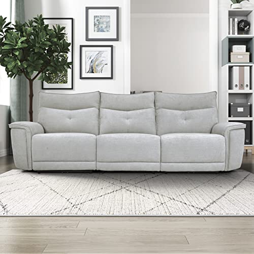 Lexicon Lacrosse Wall-Hugger Power Double Reclining Sofa, Mist Gray