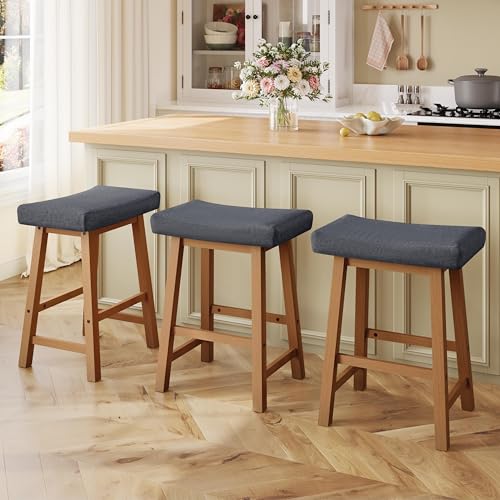 Yaheetech 24 Inch Counter Height Bar Stools Set of 3 Backless