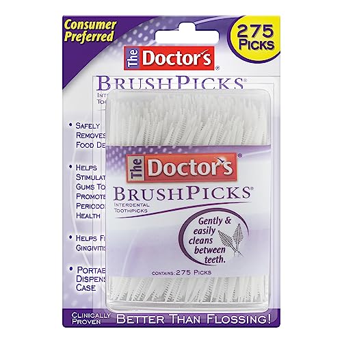 The Doctor's BrushPicks, Interdental Brushes & Dental Picks, Gently Remove Food Debris from Braces & Dental Work, 275 Count