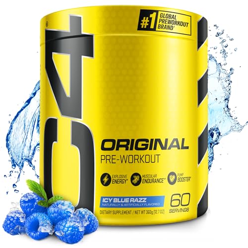 C4 Original Pre Workout Powder Icy Blue Razz - Vitamin C for Immune Support - Zero Sugar Preworkout Energy for Men & Women - 150mg Caffeine Plus Beta Alanine Plus Creatine - 60 Servings