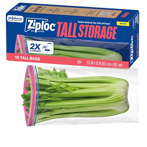 Ziploc Tall Food Storage Bags, 10 Count