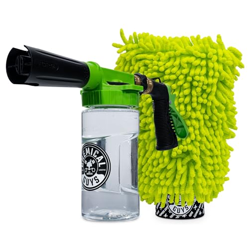 Chemical Guys Foam Blaster 6 Car Wash Gun, Chemical Guys Foam Gun, and Chenille Scratch-Free Microfiber Wash Mitt - Connects to Any Garden Hose for Thick Suds - Safe for Cars, Trucks, SUVs - 2 Items