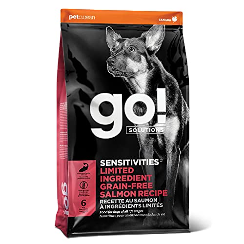 Go! Solutions Sensitivities Limited Ingredient Salmon Grain-Free Dry Dog Food, Chicken-Free Kibble Made by Experts for Sensitive Stomachs & Food Allergies, for Puppies, Adults, & Seniors, 22 lb Bag