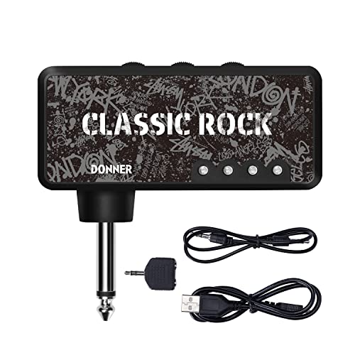 Donner Guitar Headphone Amp Classic Rock Pocket Mini Guitar Headphone Amplifier with USB Rechargeable Battery