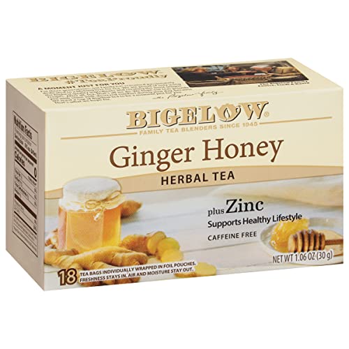 Bigelow Tea Ginger Honey plus Zinc, 18 Count (Pack of 6), 108 Total Tea Bags