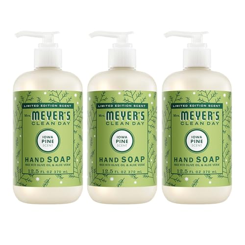 MRS. MEYER'S CLEAN DAY Hand Soap, Iowa Pine Scent, 12.5 Fl Oz Bottle - 3 Pack