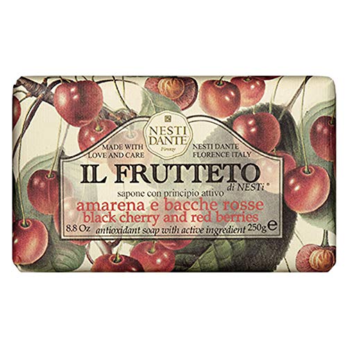 Nesti Dante Soap Bar, Italian Made Triple Milled Bar Soap in Black Cherry, 250 g (Pack of 1)