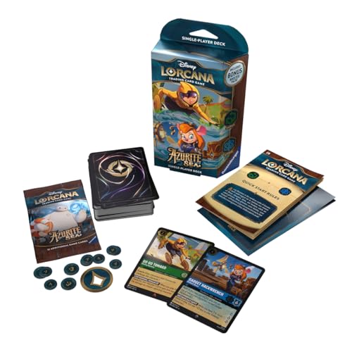 Ravensburger Disney Lorcana TCG: Azurite Sea - Emerald & Sapphire Single-Player Deck | Engaging Gameplay | Over 200 Original Disney Artworks | Ideal for Ages 8+