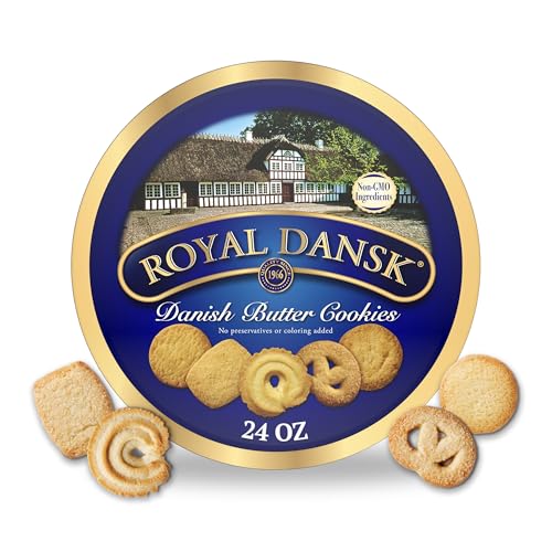 Royal Dansk Danish Butter Cookies, Premium Assorted Cookies Made with Real Butter, Great for Sharing and Hosting, 24 oz