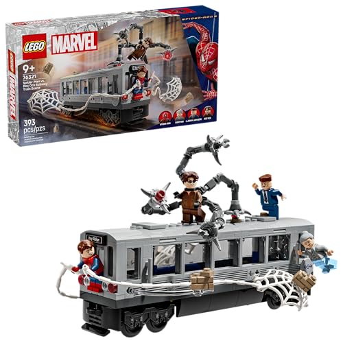LEGO Marvel Spider-Man vs. Doc Ock Subway Train Scene - Action Figures Kids Toy - Spider-Man Building Toy for Boys & Girls, Ages 9+ - Marvel Collectible with 4 Minifigures - Birthday Gift Idea- 76321