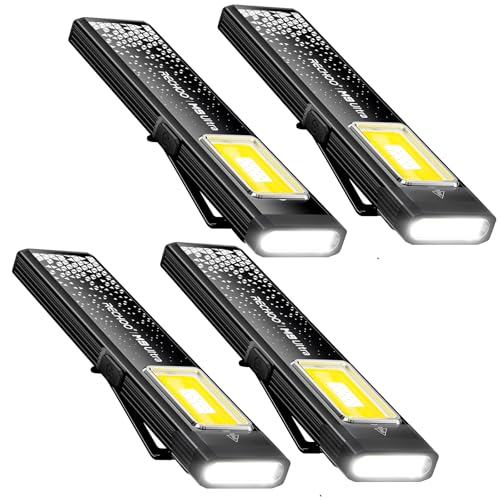 RECHOO Rechargeable Flashlights High Lumens 4Pack, Magnetic EDC Flashlight with Clip, 8 Modes Powerful Pocket LED Flashlight, Waterproof Portable Flat Flashlights for Home Camping Emergency