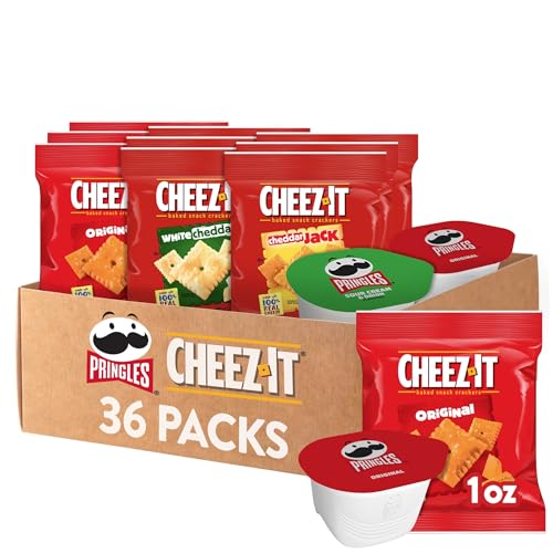 Pringles and Cheez-It Variety Pack, Lunch Snacks, Kids Snacks, Variety Pack (36 Count)