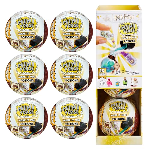 Make It Mini Potions Harry Potter Party Pack (6 Pack) Mini Collectibles - MGA's Miniverse, Blind Packaging, DIY, Resin Play, Replica Potions, NOT EDIBLE, Collectors, 8+