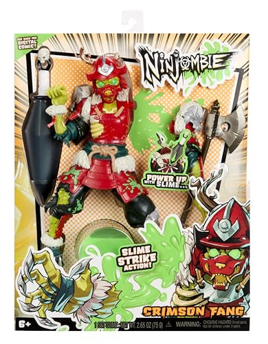 MGA Entertainment Ninjombie Action Figure - Crimson Fang, Boys Action Ninja Zombie Slime Monster Action Figure, Ages 6+