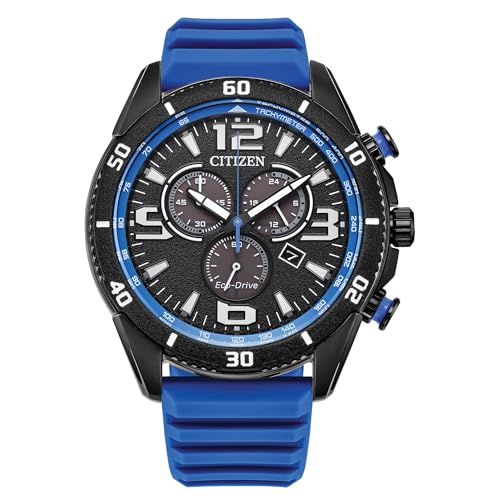 Citizen Men's Eco-Drive Sport Casual Brycen Watch, Blue Silicone Strap, Chronograph (Model: AT2586-05E)