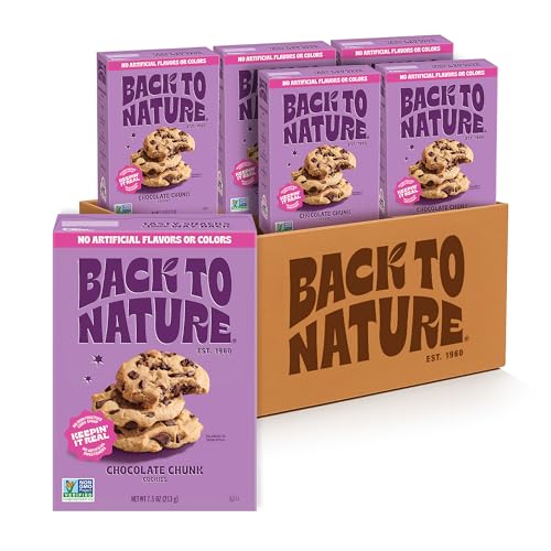 Back to Nature - Chocolate Chunk Cookies - Made With Seriously Tasty Real Ingredients like Wheat Flour - Non-GMO - 7.5 Ounce (Pack of 6)