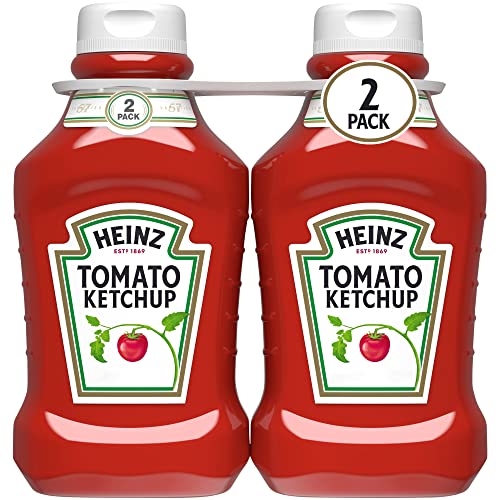 Heinz Tomato Ketchup Squeeze Bottle, 2 Bottles, for Easy Sharing and Easy Serving, Gluten-Free, 50.5 oz