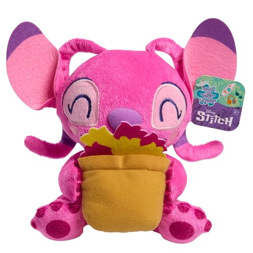 Disney Stitch that’s So Stitch Small 7-inch Plush Angel with Flowerpot Stuffed Animal, Soft Material, Kids Toys for Ages 2 Up by Just Play