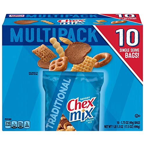 Chex Mix Snack Mix, Traditional Original Recipe, Multipack, Single Serve Snack Bags, 10 Ct, 17.5 oz