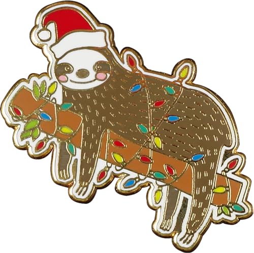 Festive Sloth Hard Enamel Pin (Cloisonne Pin)
