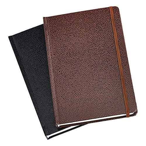 Amazon Basics Shagreen Hardcover Journal for Writing, Note Taking and Journaling with Elastic Band, 2-Pack