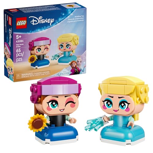LEGO Disney Frozen Mini Anna & Elsa Toys - Building Set for Girls & Boys, Ages 5+ - Frozen Toys for Pretend Play or Bedroom Decor - Gifts for Birthdays - 43284