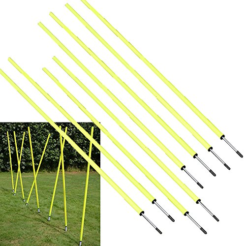 BlueDot Trading Soccer Agility Poles | 5ft Fixed Poles (8 Pack) for Outdoor Game, Speed & Endurance Exercise Training – Soccer Training Equipment for Agility Drills & Sport Coaching