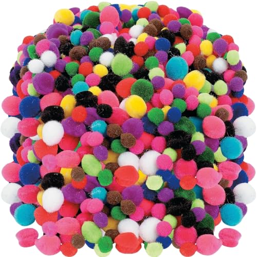 Fun Express Tiny Pom Poms (500 Pieces) - Bulk