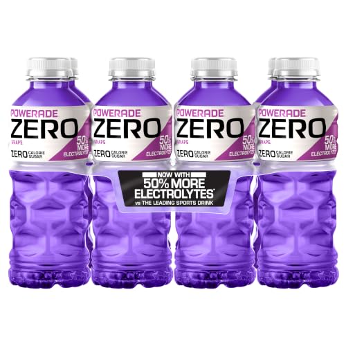 POWERADE Electrolyte Enhanced Zero Sugar Grape Sports Drink, 20 Ounce (Pack of 8)