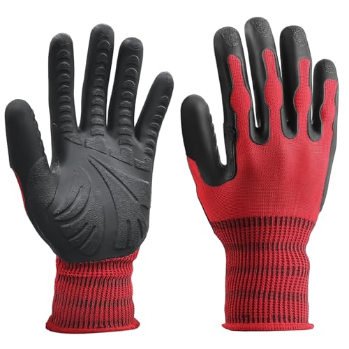 Aegend Gardening Gloves-Enhanced Non-Slip Grip Pattern,Thickened Recyclable TPE Coating-Breathable,Thorn-Resistant Work Glove