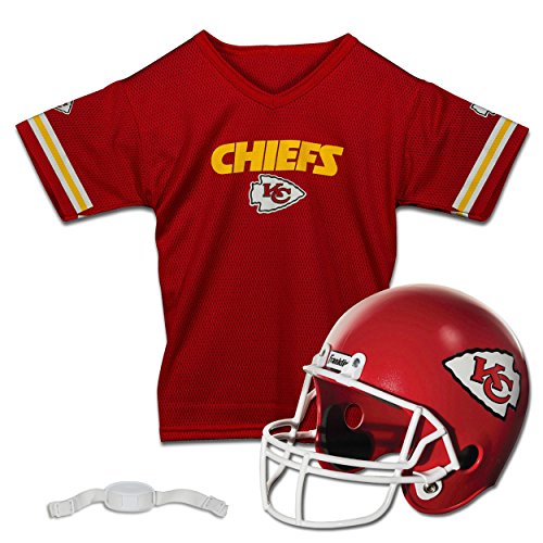 Kansas City Chiefs Football Helmet & Jersey Top Set