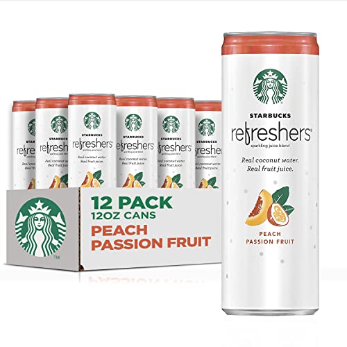 Starbucks Refreshers, Peach Passion Fruit, 12 Fl Oz Cans (Pack of 12)