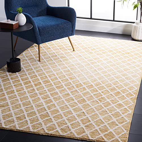 SAFAVIEH Washable Rug Easy Care Collection - 5' x 8', Gold & Ivory, Easy to Clean, Ideal for Living Room, Bedroom, Dining Space (ECR113D)