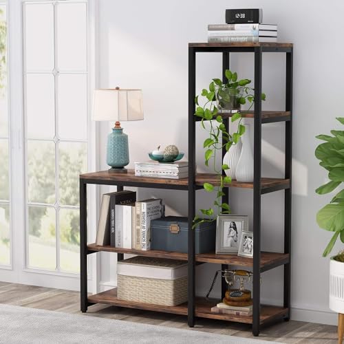Tribesigns 5-Tier Bookshelf, Ladder Corner Bookshelves Etagere Bookcase, 8 Shelves Display Rack Storage Shelf for Living Room Home Office