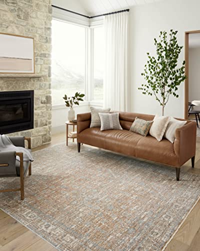 Loloi Angela Rose Blake Collection BLA-05 Sand/Sky 7'-10" x 10'-2", .25" Pile Height, Fringe, Area Rug