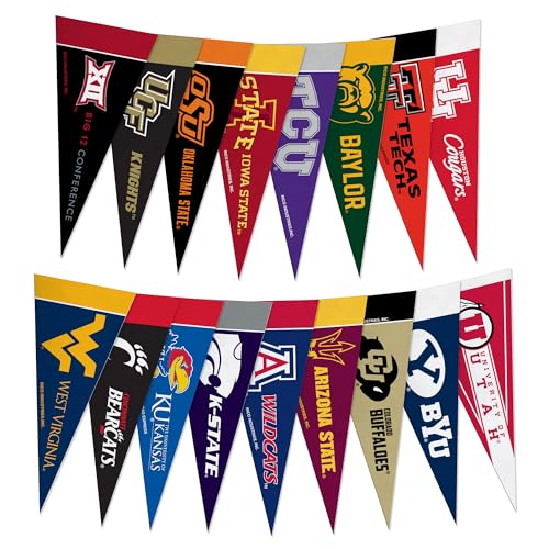 Rico Industries NCAA Big Twelve Complete 4" x 9" Felt Mini Pennant League Set (Includes ALL Teams)