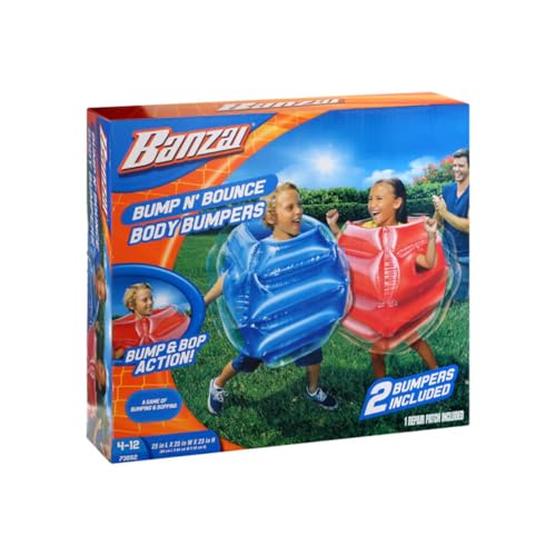 BANZAI: Bump N' Bounce Body Bumpers, A Game of Bumping & Bopping, 2 Bumpers Included in Red & Blue, Fun & Safe Cushion Inflatable Surface, For Ages 4 and up