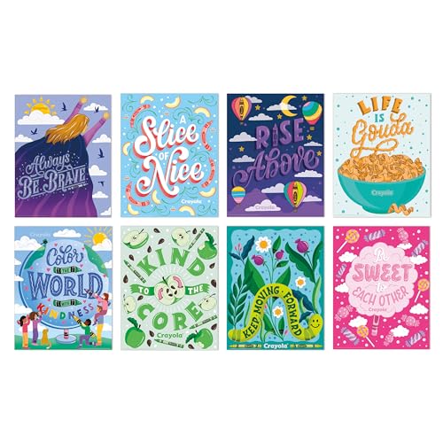 Eureka Crayola Colors of Kindness Mini Classroom Poster Set for Teachers, 11" x 14", 8 Pieces