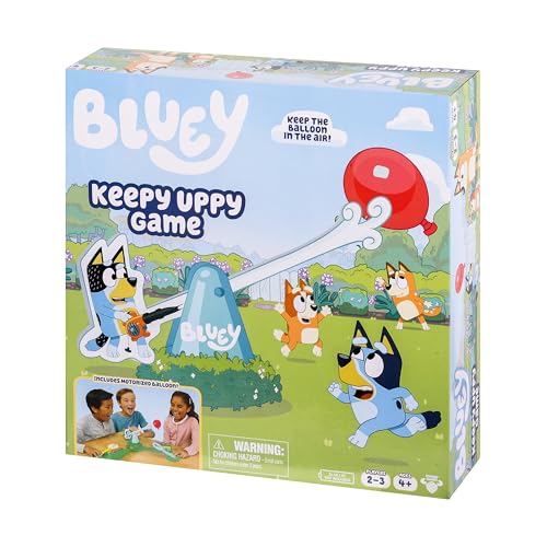 Bluey Keepy Uppy Game, Motorized Toddler Game with Bingo and Chilli Character Paddles, Games for 4+ Year Olds